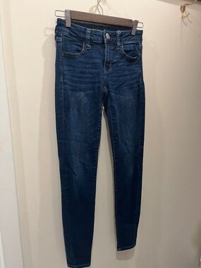 American Eagle Outfitters Dark Blue Skinny Jeans NEXT LEVEL STRETCH size 0